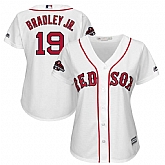 Women Red Sox 19 Jackie Bradley Jr. White 2018 World Series Champions Team Logo Player Jersey Dzhi,baseball caps,new era cap wholesale,wholesale hats